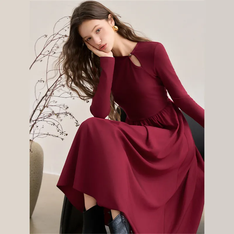WESTLINK Long Sleeved Dresses Women's Red-5
