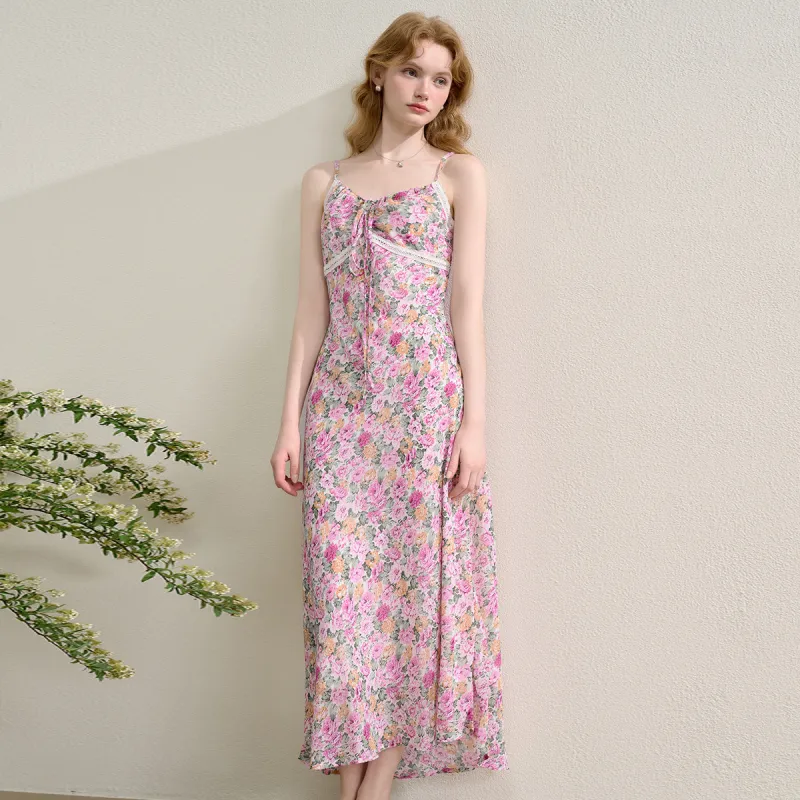 WESTLINK Slip Dresses Women's Green/Pink-4