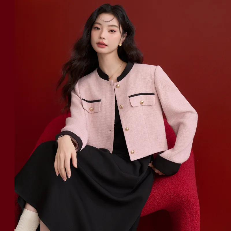 WESTLINK Cropped Coat Women's Pink-2