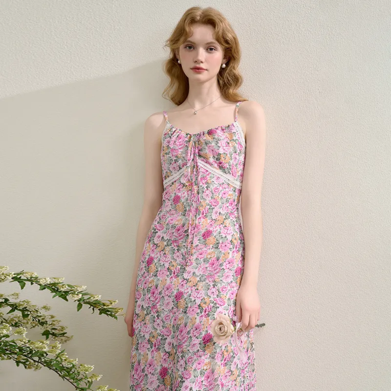 WESTLINK Slip Dresses Women's Green/Pink-3