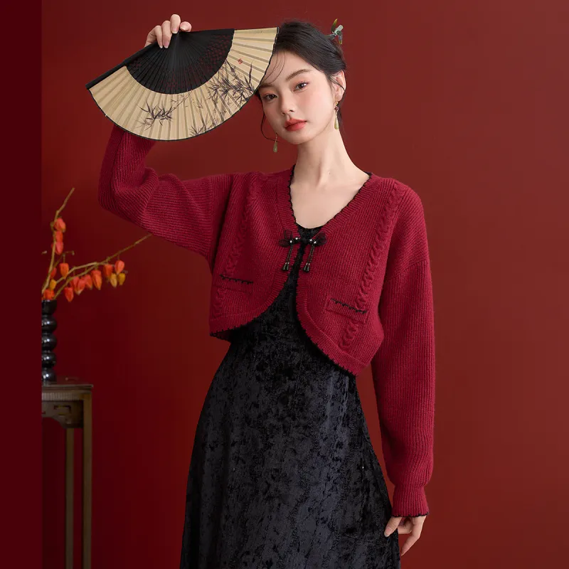 WESTLINK Cropped Coat Women's Red-3
