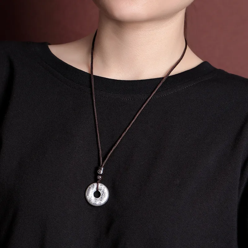 YINI 999 Fine Silver Foot Silver Pendants Men's-3