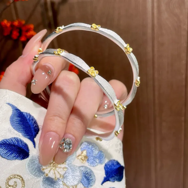 YINI 999 Fine Silver Bangles Women's-2