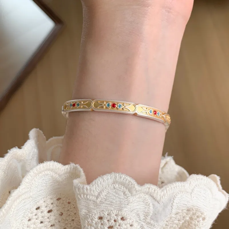 YINI 999 Fine Silver Bangles Women's-4