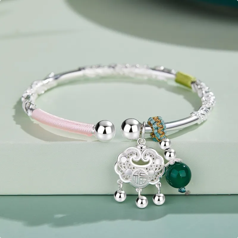 YINI 999 Fine Silver Bangles Women's-1