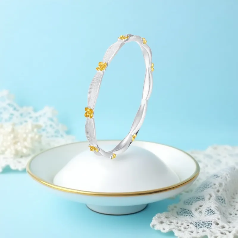 YINI 999 Fine Silver Bangles Women's-1