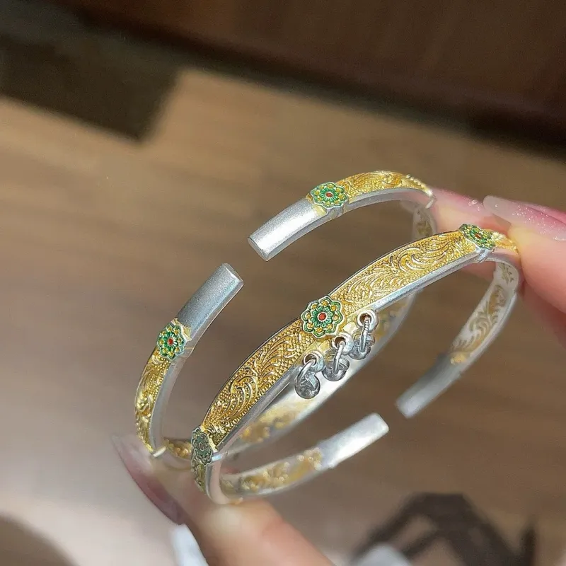 YINI 999 Fine Silver Bangles Women's-1