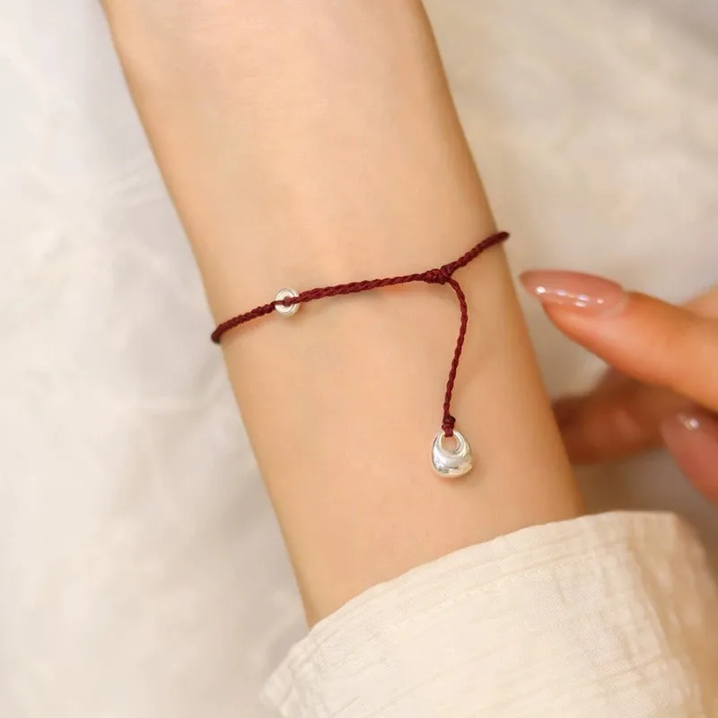 YINI Silver Tousu Bracelet New Chinese Style Woven Women's-2