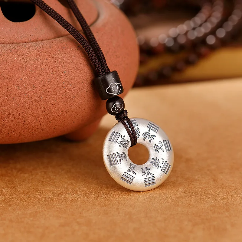 YINI 999 Fine Silver Foot Silver Pendants Men's-5