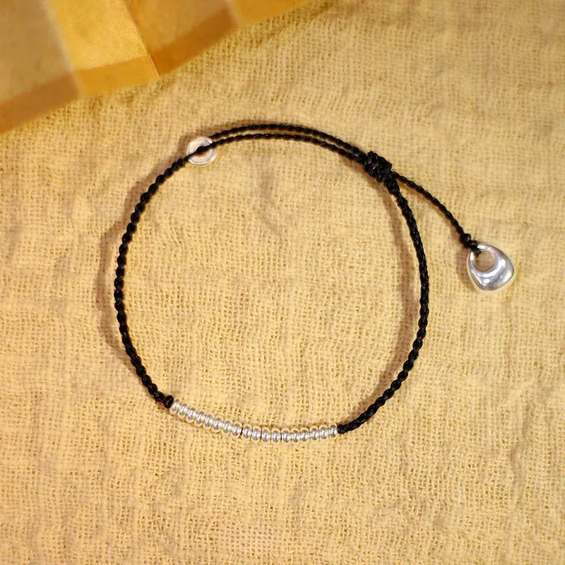 YINI Silver Tousu Bracelet New Chinese Style Woven Women's-5