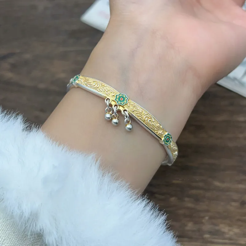 YINI 999 Fine Silver Bangles Women's-2
