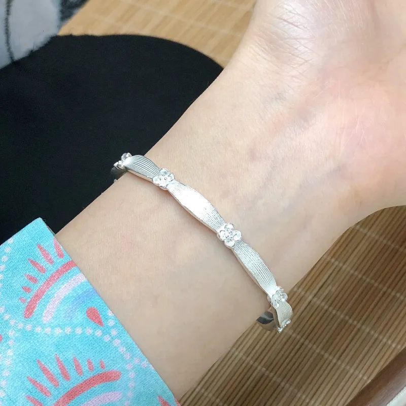 YINI 999 Fine Silver Bangles Women's-2