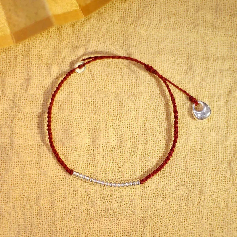 YINI Silver Tousu Bracelet New Chinese Style Woven Women's-8