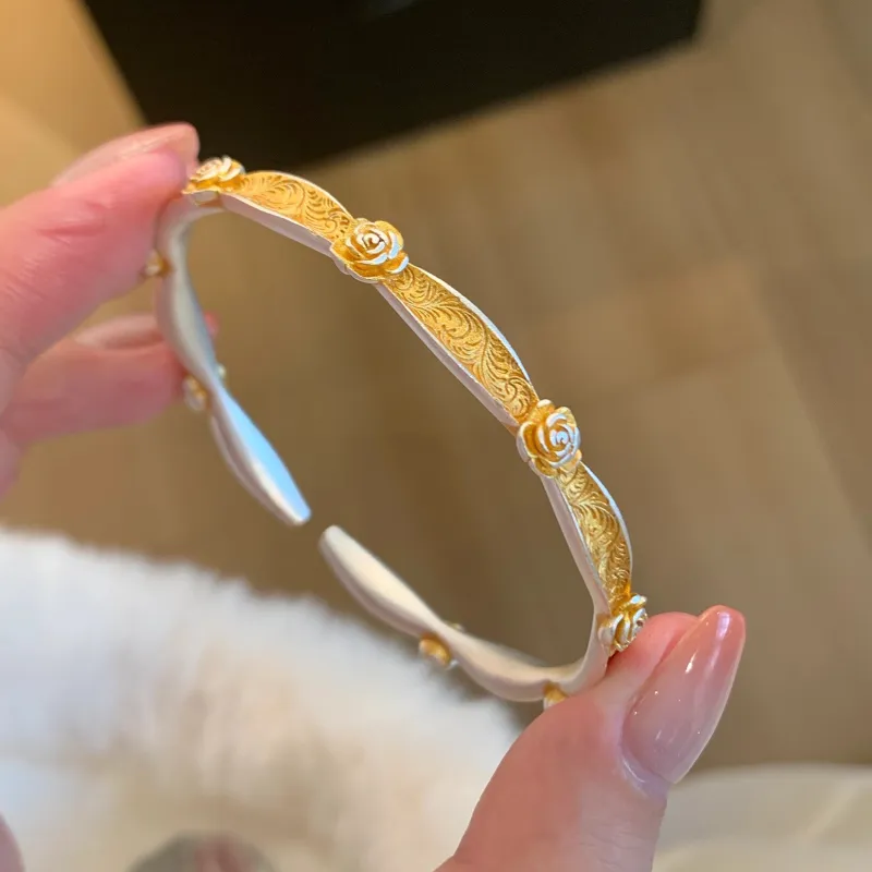 YINI 999 Fine Silver Sterling Silver Bracelets Women's-1