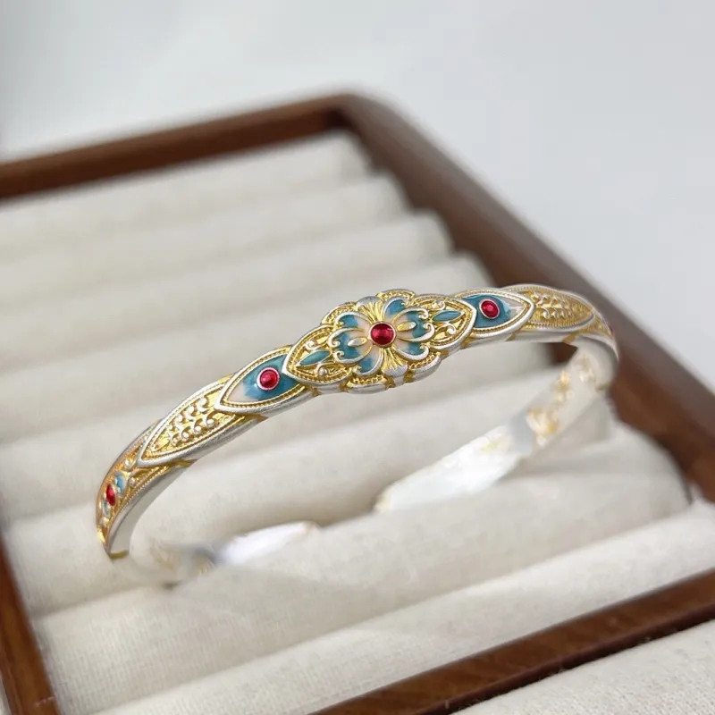 YINI 999 Fine Silver Bangles Women's-3