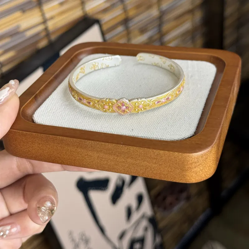 YINI Pure Silver 999.9 Bangles Women's-4