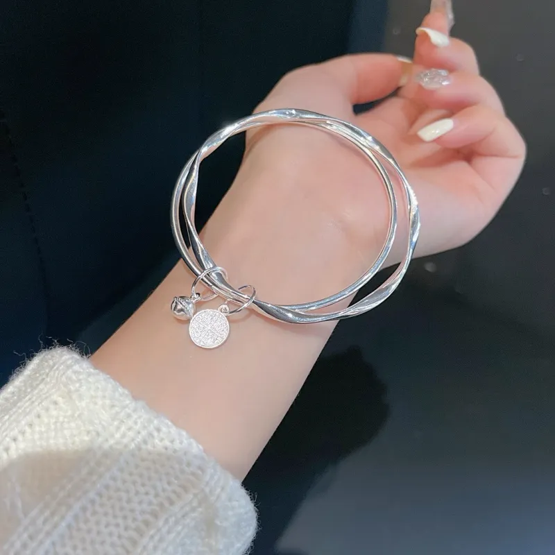 YINI 999 Fine Silver Sweet Style Bangle Women's-3