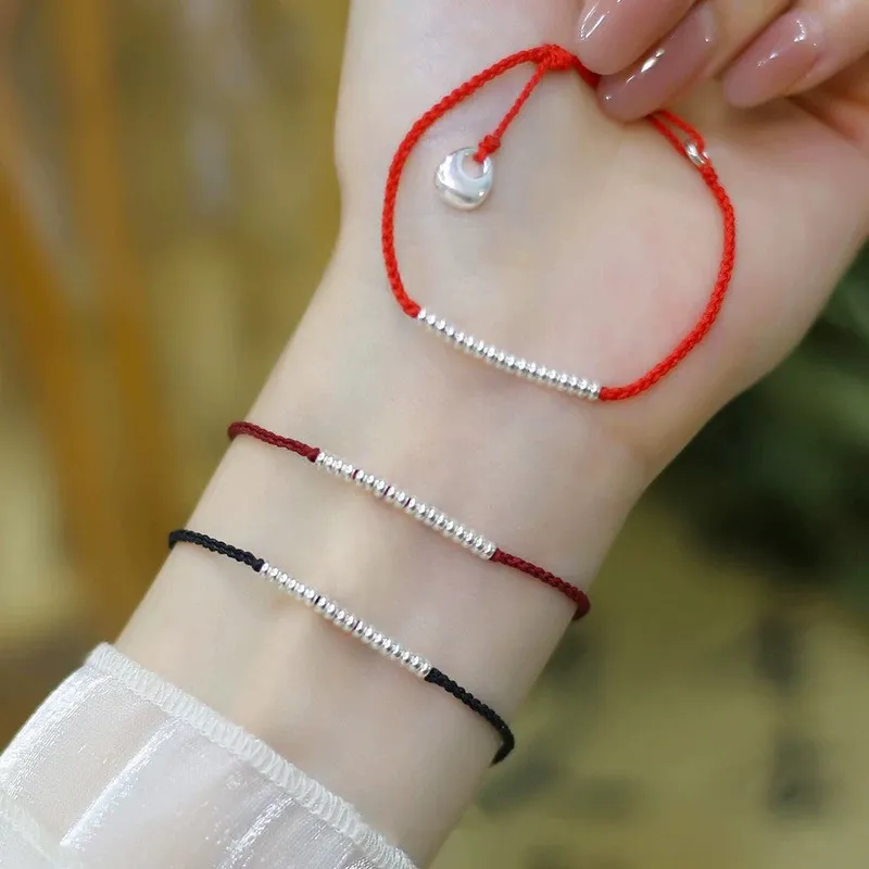 YINI Silver Tousu Bracelet New Chinese Style Woven Women's-9
