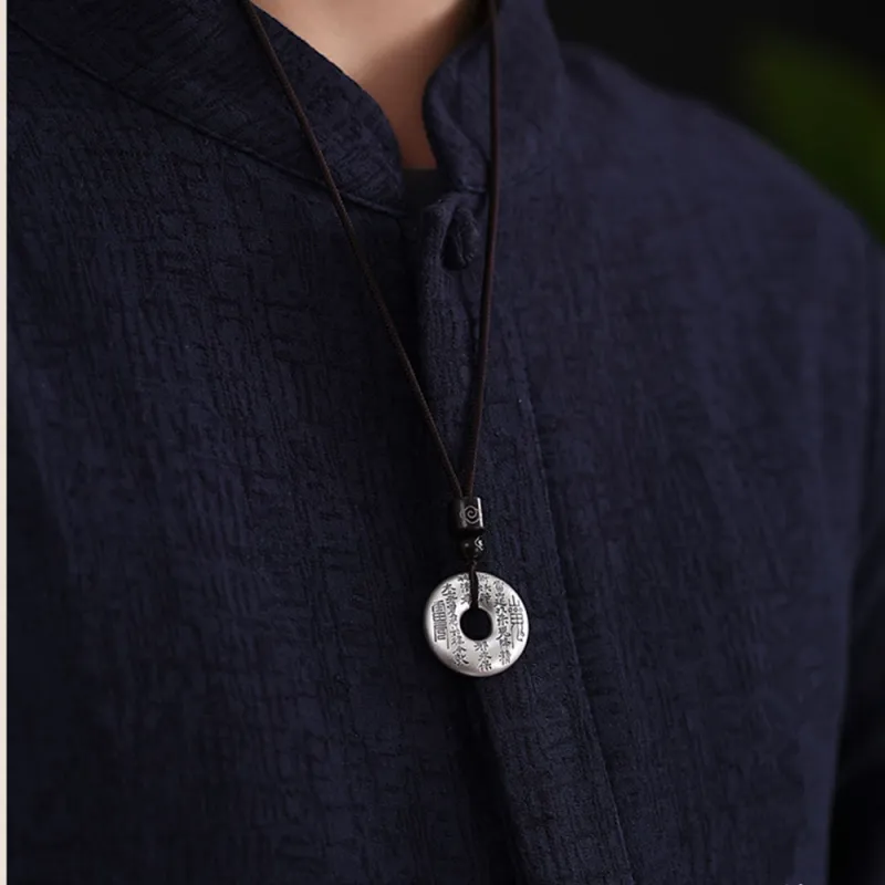 YINI 999 Fine Silver Foot Silver Pendants Men's-4