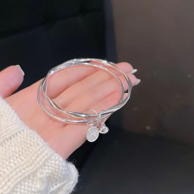YINI 999 Fine Silver Sweet Style Bangle Women's-1