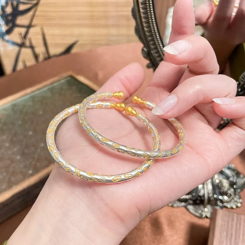YINI Pure Silver 999.9 Bangles Women's-3