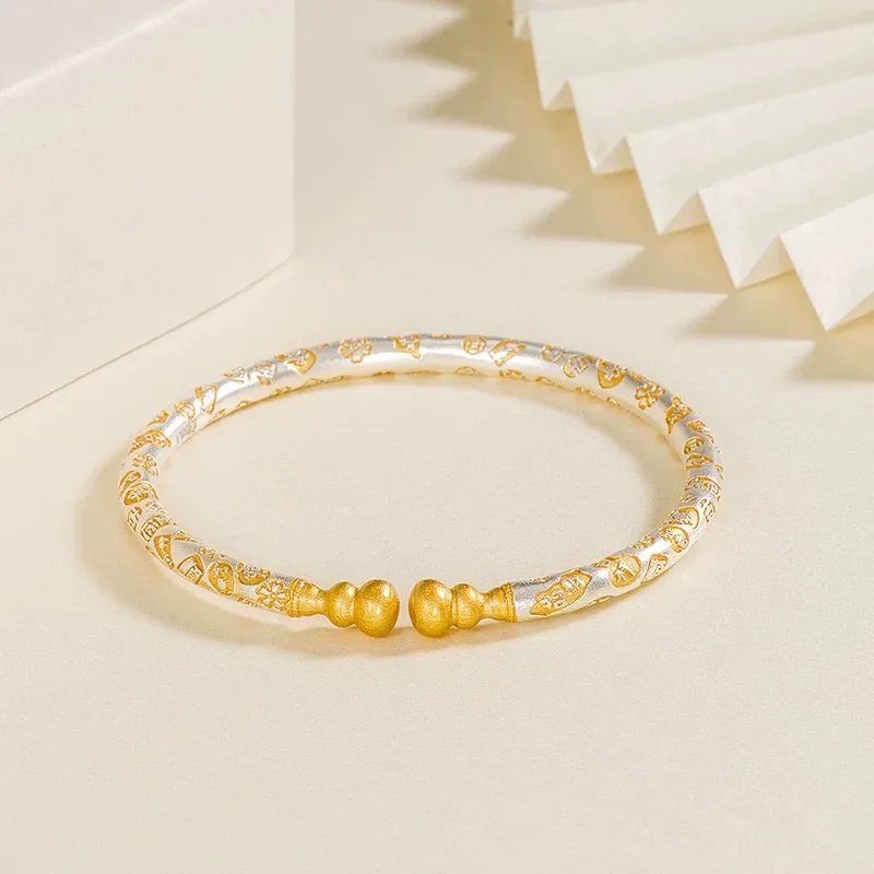 YINI Pure Silver 999.9 Bangles Women's-1
