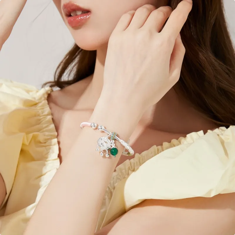 YINI 999 Fine Silver Bangles Women's-2