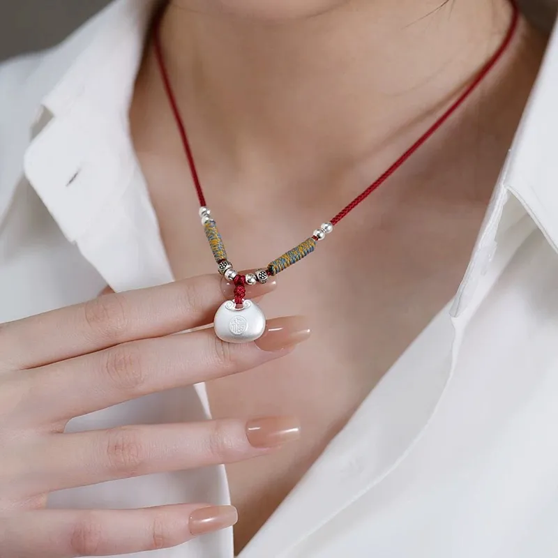 YINI 999 Fine Silver Necklaces Women's-4