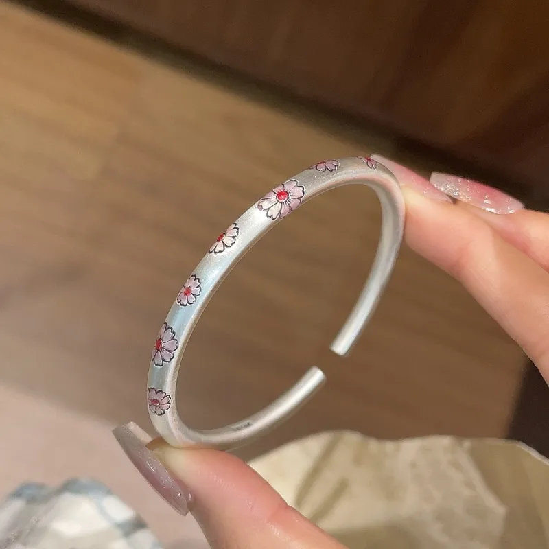 YINI 999 Fine Silver .9 Silver Bangles Women's-4