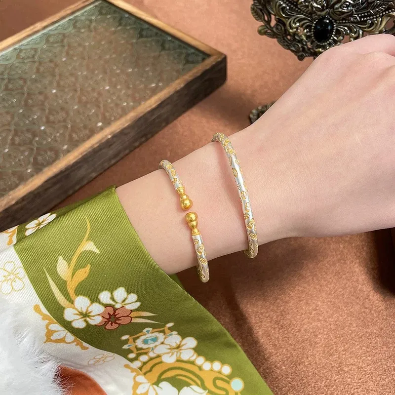 YINI Pure Silver 999.9 Bangles Women's-2
