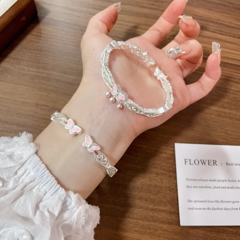 YINI 999 Fine Silver Bangles Women's-2