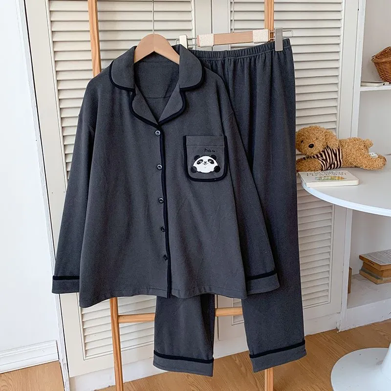 METE WHALE MT Pajama Set Women's Gray Panda-5