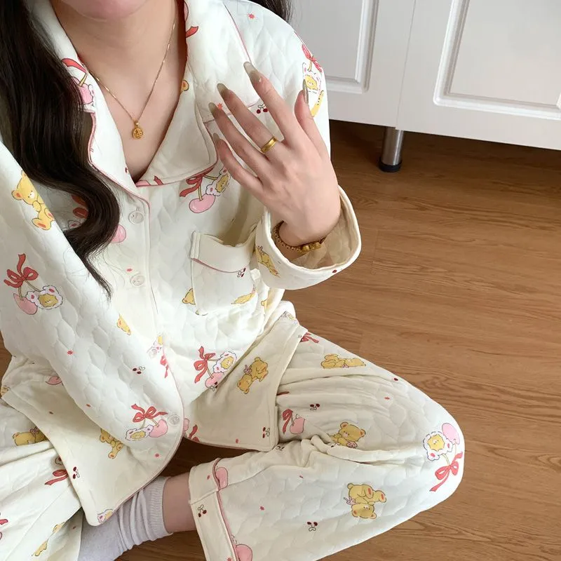 METE WHALE MT Pajama Set Women's Apricot-4
