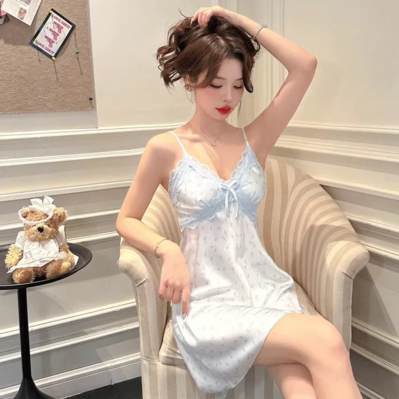 METE WHALE MT Nightgown Women's Gift Box Set Crushed Ice Blue-2