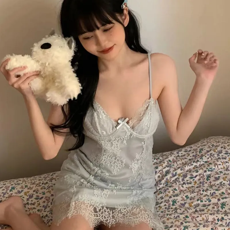 METE WHALE MT Nightgown Women's Gift Box Set Cream Blue-5