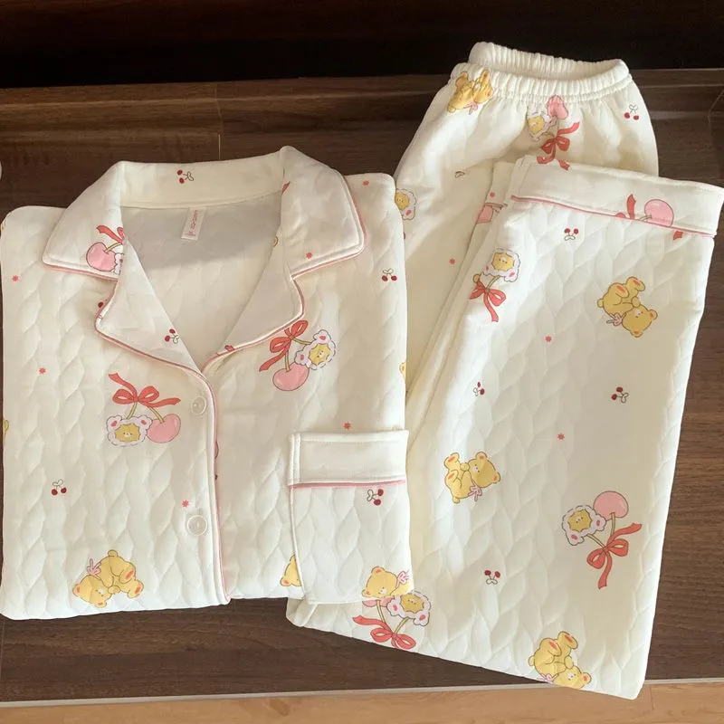 METE WHALE MT Pajama Set Women's Apricot-5