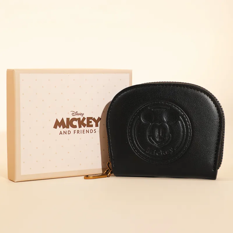 Disney MESUCA/Mask Minnie Series Synthetic Leather Card Holder Wallet Unisex Brown-1