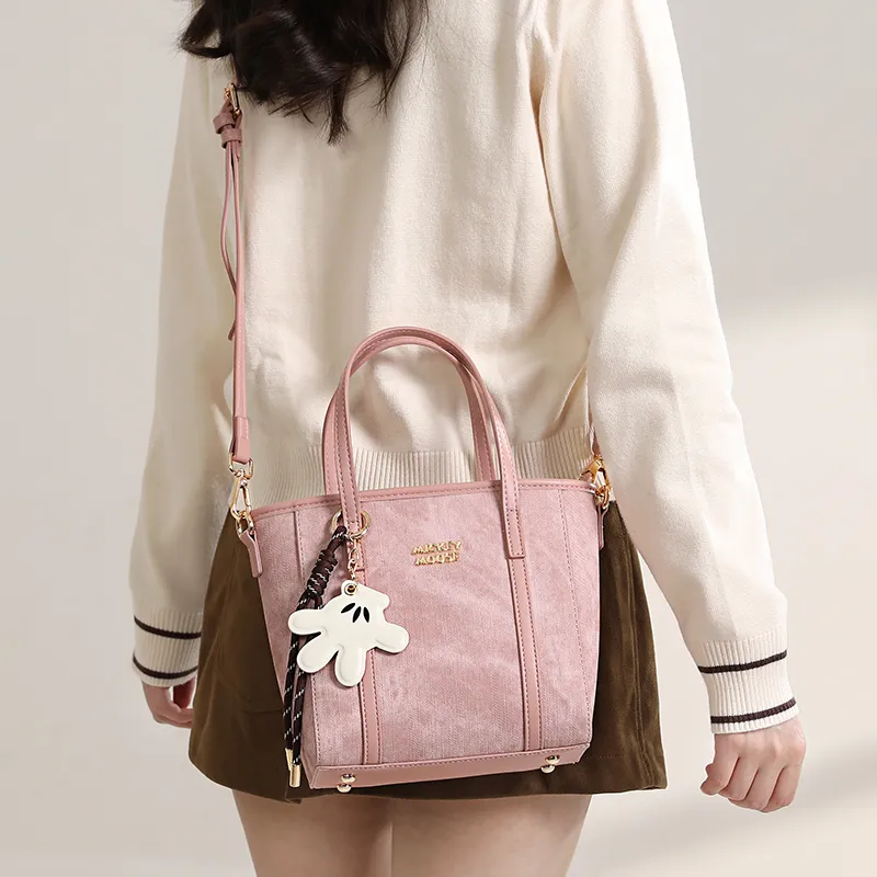 MESUCA ×Disney Mickey Series Synthetic Leather Basket Bag, Shoulder Bag, Crossbody Bag, Handbag Women's-4