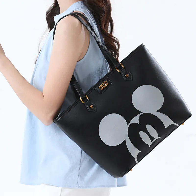Disney Mickey Series PU Tote One Shoulder Handbag Regular Women's Black-2