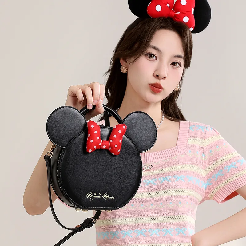 MESUCA Disney Collection Synthetic Leather One Shoulder Handbag, Crossbody Bag Women's Black-5