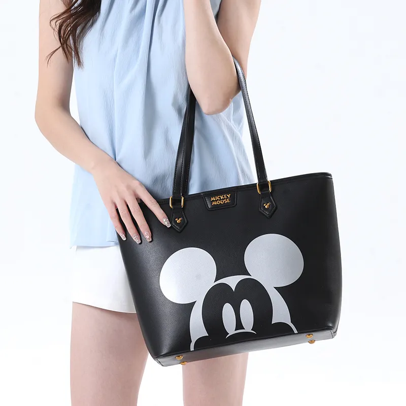 Disney Mickey Series PU Tote One Shoulder Handbag Regular Women's Black-3