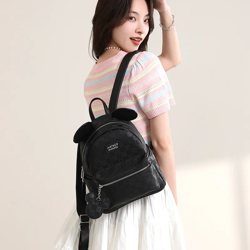 MESUCA Disney Collection Synthetic Leather Backpack Women's Black-3