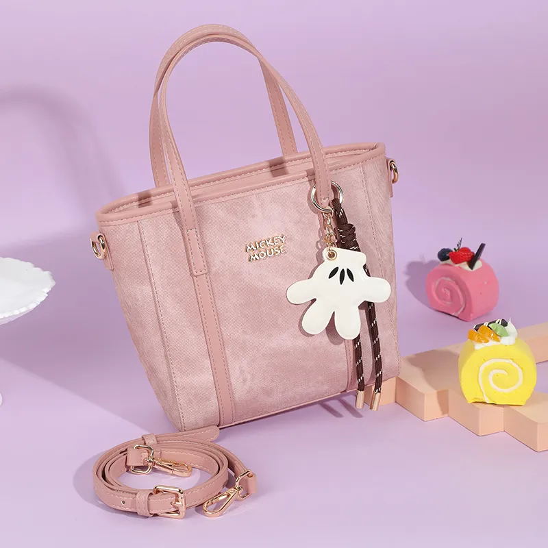 MESUCA ×Disney Mickey Series Synthetic Leather Basket Bag, Shoulder Bag, Crossbody Bag, Handbag Women's-5