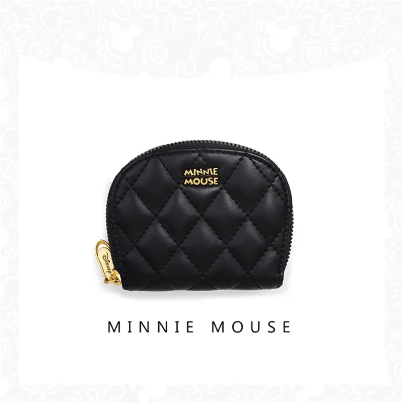 Disney Minnie Series Pu Synthetic Leather Storage Bag Card Holder, Wallet Regular Unisex Black-1