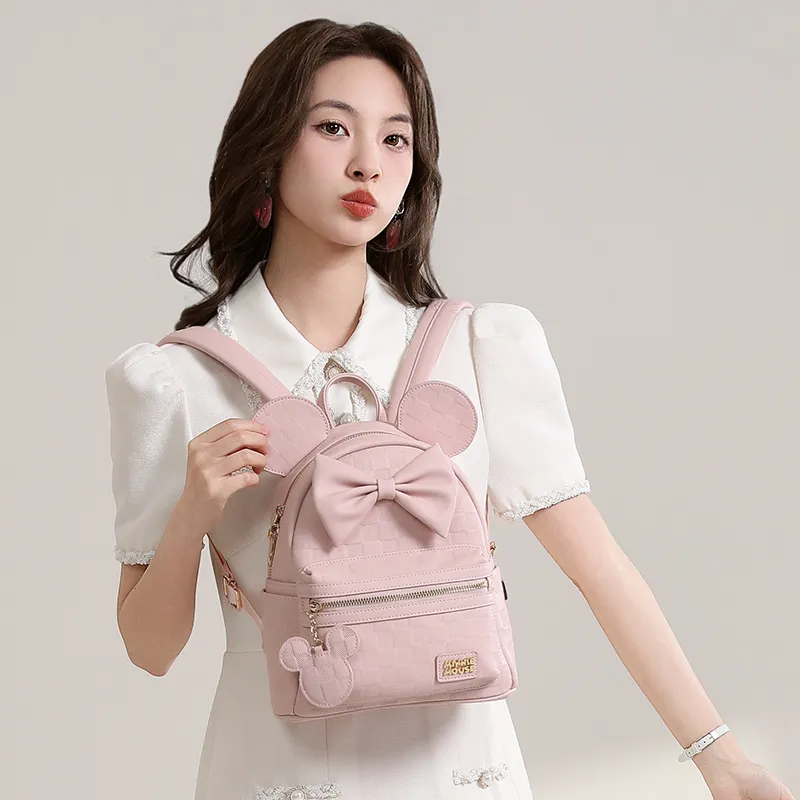 MESUCA Disney Collection Synthetic Leather Backpack Women's Pink-4