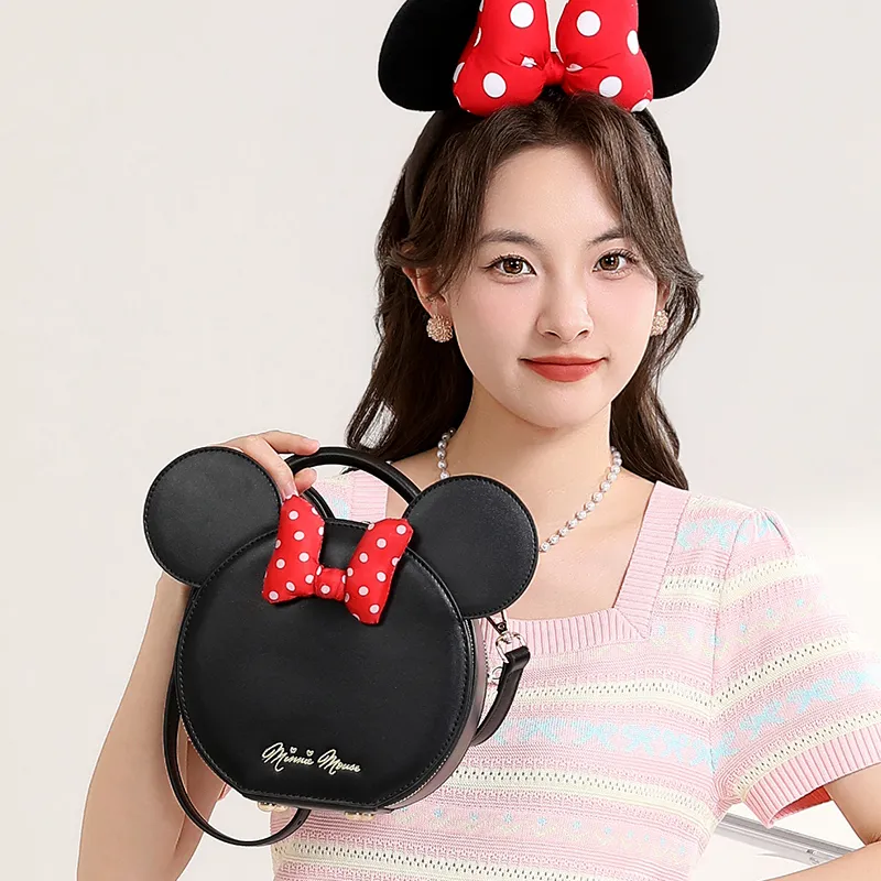 MESUCA Disney Collection Synthetic Leather One Shoulder Handbag, Crossbody Bag Women's Black-1