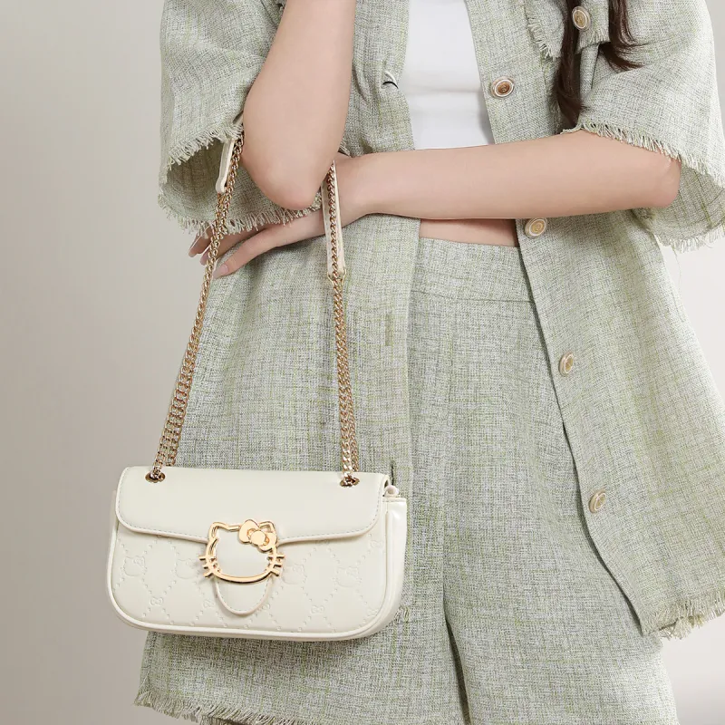 Sanrio Hello Kitty Synthetic Leather Shoulder Bag, Crossbody Bag, Small Square Bag Regular Women's-3