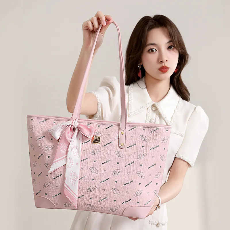MESUCA ×Sanrio Collaboration Melodi Synthetic Leather Tote Handbag, Shoulder Bag Women's-2