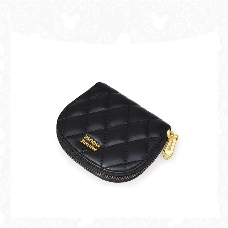 Disney Minnie Series Pu Synthetic Leather Storage Bag Card Holder, Wallet Regular Unisex Black-2