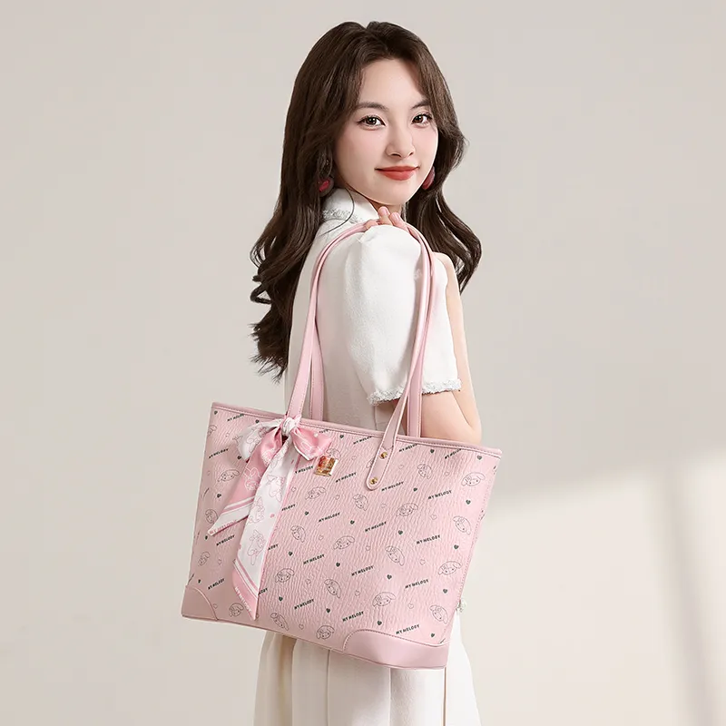 MESUCA ×Sanrio Collaboration Melodi Synthetic Leather Tote Handbag, Shoulder Bag Women's-1